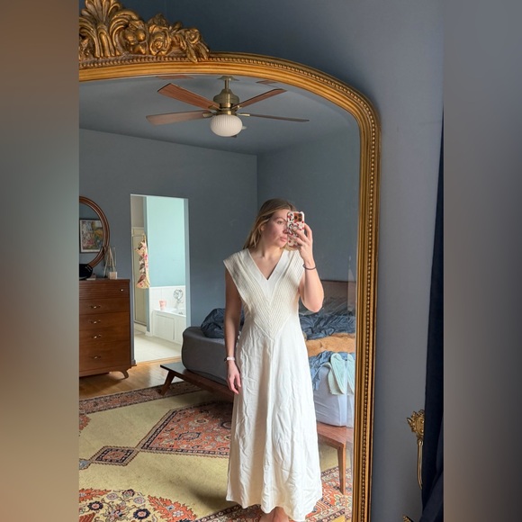 MASSIMO DUTTI size small 
Long Dress With Crochet Detail - White - Picture 4 of 7